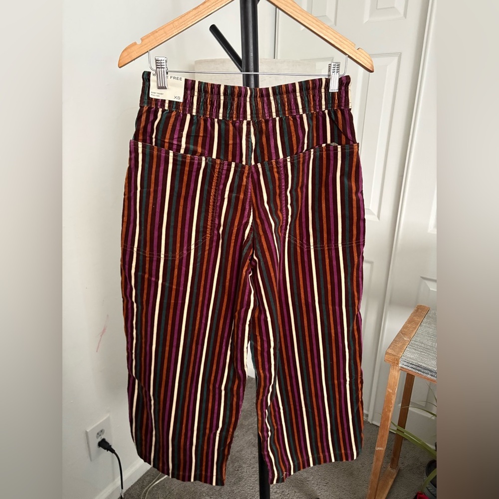 NWT FREE PEOPLE WE THE FREE Easy Peasy Printed Cord Jeans | Brown Combo $148 XS - Picture 11 of 12